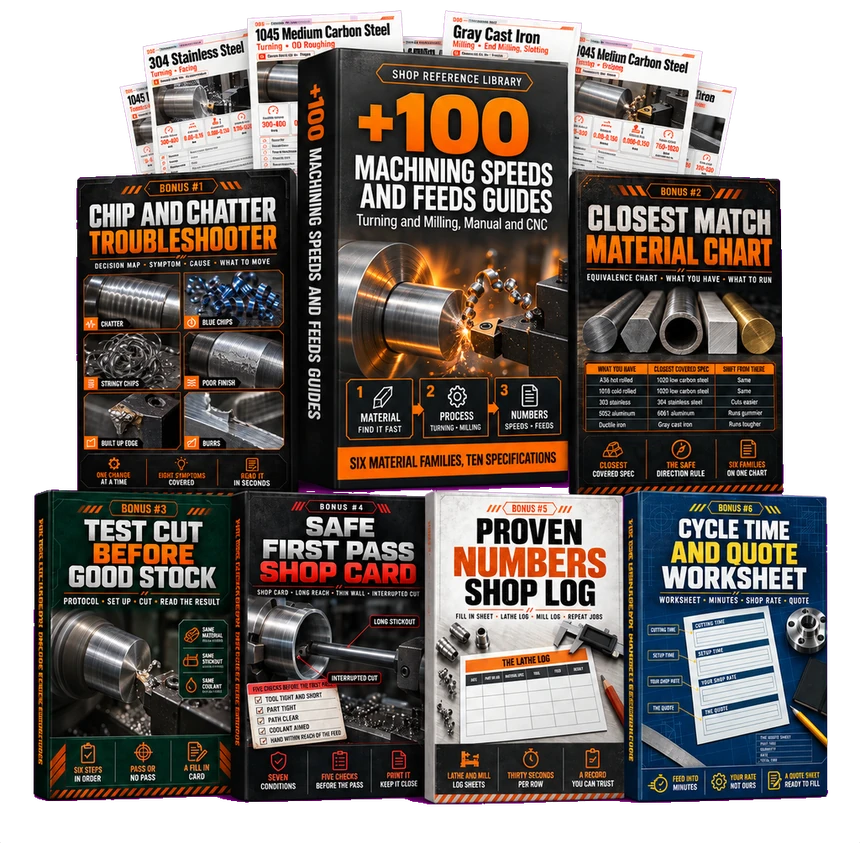 +100 Machining Speeds and Feeds Guides, the complete package